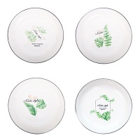 MamaMia Ceramic Dinner Plate Gift Set of 4 Leaf