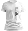 PepperSt Men's White T-Shirt - Grid Design P Photo