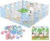 Everglitz Baby Foldable Playpen & Activity Mat with 100 pieces Play Ball & Bag Photo