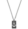 Stainless Steel Anchor & Dog Tag With Cuban Link Chain Photo