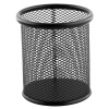 Wire Mesh Round Small Pen Cup - Black Photo