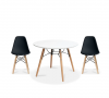 Round Table with 2 Chairs - Black Photo
