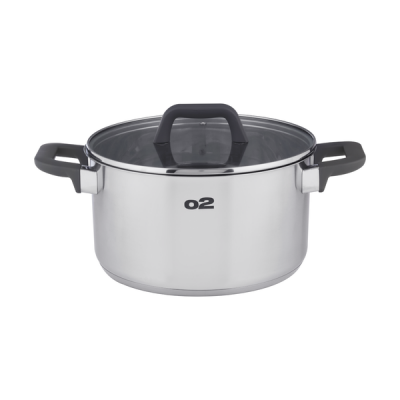 O2 Stainless Steel 24cm Casserole Pot With Lid