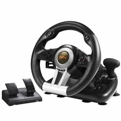 USB Racing Gaming Steering Wheel And Gear Pedal Set PXN V3 pro
