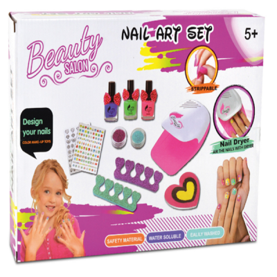 Girls Nail Polish Art Set Peel Off Makeup Kids Manicure Toy Fast Drying