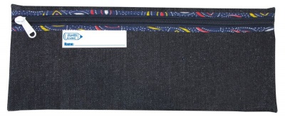 Photo of Bantex Denim Pencil Bag 32cm with Zip Blue