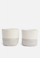 Sixth Floor Cotton Rope Storage Basket Set Of 2 White
