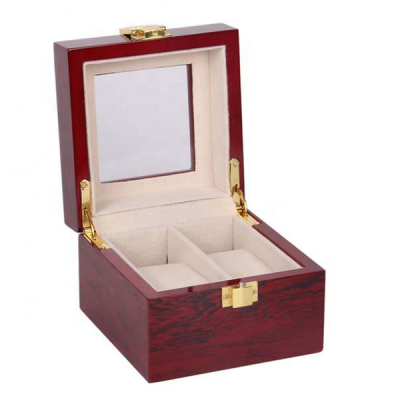 Photo of Jack Brown Luxury 2-Slot Wooden Watch Display Box - Red