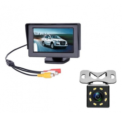 Photo of 4.3" TFT LCD Car Monitor With Universal 8 LED Rear View Reverse Camera