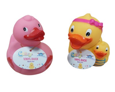 Cooey Red Lip Pink Duck and Duck with duckling Bath Toy