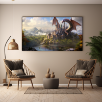 Canvas Wall Art Fantasy Dragon Kingdom BK0056