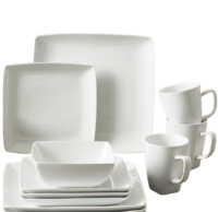 Large White Square Dinner Set 16 Piece