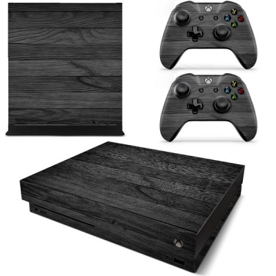 SkinNit Decal Skin For Xbox one X Black Wood