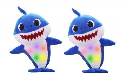 Baby Shark Soft Singing Light Up Plush Toy Blue 2 Piece