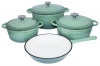 King Cuisine 7 Piece Glazed Cast Iron Dutch Oven Cookware Pot & Pan Set Photo
