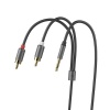 LC TECH 3.5mm to 2-Male RCA Adapter Audio Cable 1.5m. Aluminum Alloy Shell Photo