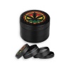Herb Grinder 4 Piece Aluminum 50 x 34mm - Black Rasta Leaf Photo