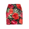 Quiz Ladies Red Satin Rose Mini Skirt - Red Photo