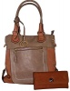 GIO Stylish Faux Leather Shoulder Bag with Purse - Peach Photo