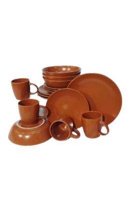 Dream world Red Rounded Stoneware Dinnerware Set of 16 Pieces