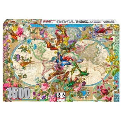 RGS Group Blooms World Map 1500 Piece Jigsaw Puzzle