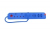 Electricmate 6 Way Multiplug with Overload Protection Blue Photo
