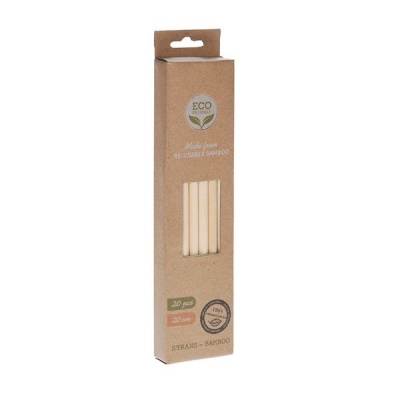 Eco Bamboo Reusable Straws Set of 20
