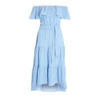 Quiz Ladies Blue Bardot Dip Hem Midi Dress