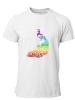 PepperSt Men's White T-Shirt -Rainbow Peacock Photo