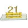 21st Happy Birthday Key On Mirror Base Gold Bevelled Edge Photo