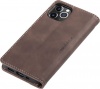 Happy Dayz iPhone 12 Pro Leather Flip Cover Dark Brown