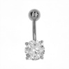 Lily & Rose 4 Claw Cubic Zirconia Belly Ring - 8mm Photo
