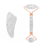 Clear Crystal Quartz Roller & Gua Sha with Rosegold Handles Photo