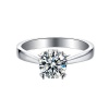 Classic Solitaire 4 Heart Shaped Claws 1.00ct Moissanite Engagement Ring Photo