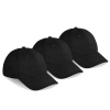 Always Summer Black Clifton 6 Panel Cotton Beach Cap 3 Pack