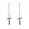Black and Rose Gold Cross Duo Earring Photo