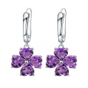 Clover Heart Amethyst Earrings Photo