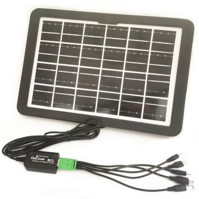 CCLAMP Solar Panel Charging Station 8W6V Charging Panel With USB Multi Head Cable