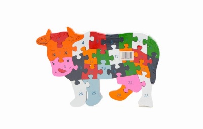 Animal Cow Wooden ABC Alphabet Learning Puzzles
