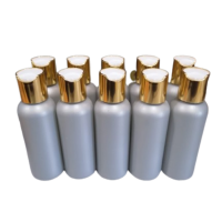 50 x 100ml Grey Luxurious HDPE Bottles With any Choice of Flip Caps Colour