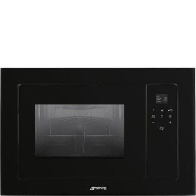 Photo of Smeg - 60cm Linea Black Built-In Microwave Oven – FMI120N2