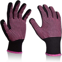 Heat Resistant Gloves with Silicone Bumps for Hair Styling Curling Iron