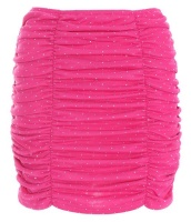 Quiz Ladies Pink Mesh Diamante Mini Skirt