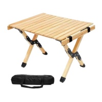 Small Portable 60CM Picnic Table Beech Wood Roll Up Folding Camping Table