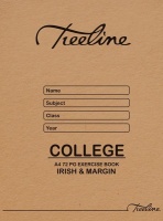 Treeline A4 72pg Exercise Books Irish Margin Pack 20