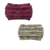 Headband Earmuff Wool 2 Set Red & Beige Photo