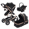 3" 1 Multi-functional Baby Stroller with Baby Carry Basket - Black Photo