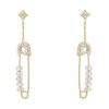 Civetta Spark Safety Pin Earring made with Swarovski beads Gold Photo