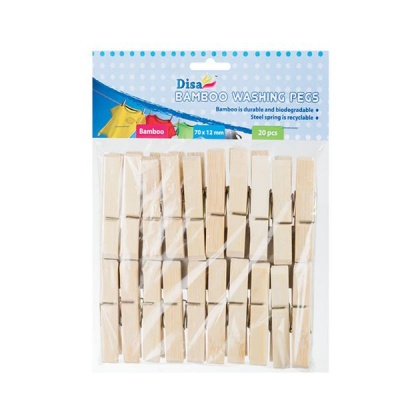 Washing Pegs Home Accessories Bamboo 70mm 20 Piece 20 Pack
