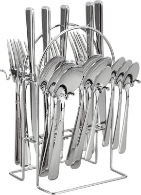 Totally Home 24 Pieces Stainless steel cutlery set with stand